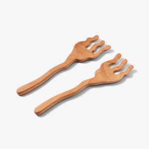 Wavy Wooden Serving Spoons
