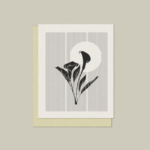 Mod Calla Lily Letter-pressed Blank Card - Set of 5