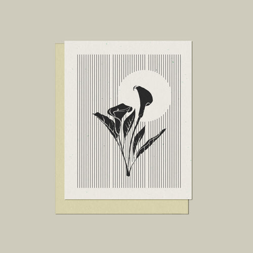 Mod Calla Lily Letter-pressed Blank Card
