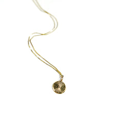 Sun Dial Gold Plated Pendant Necklace