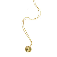 Sun Dial Gold Plated Pendant Necklace