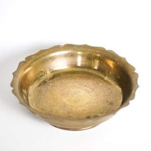 Brass Dish with Etched Flowers