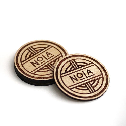 NOLA Circle Birch Wood Coasters